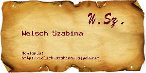 Welsch Szabina névjegykártya