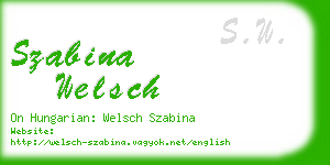 szabina welsch business card